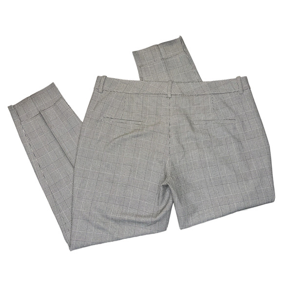 Zara Asymmetric Hem Houndstooth Plaid Academia Pant Straight Leg Trouser 12 - Picture 6 of 11